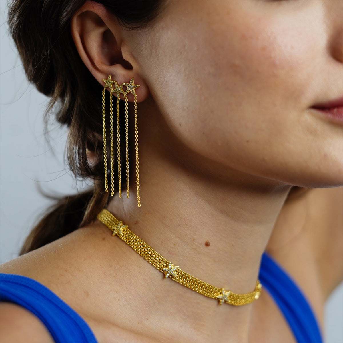 Flat Chain Star Choker