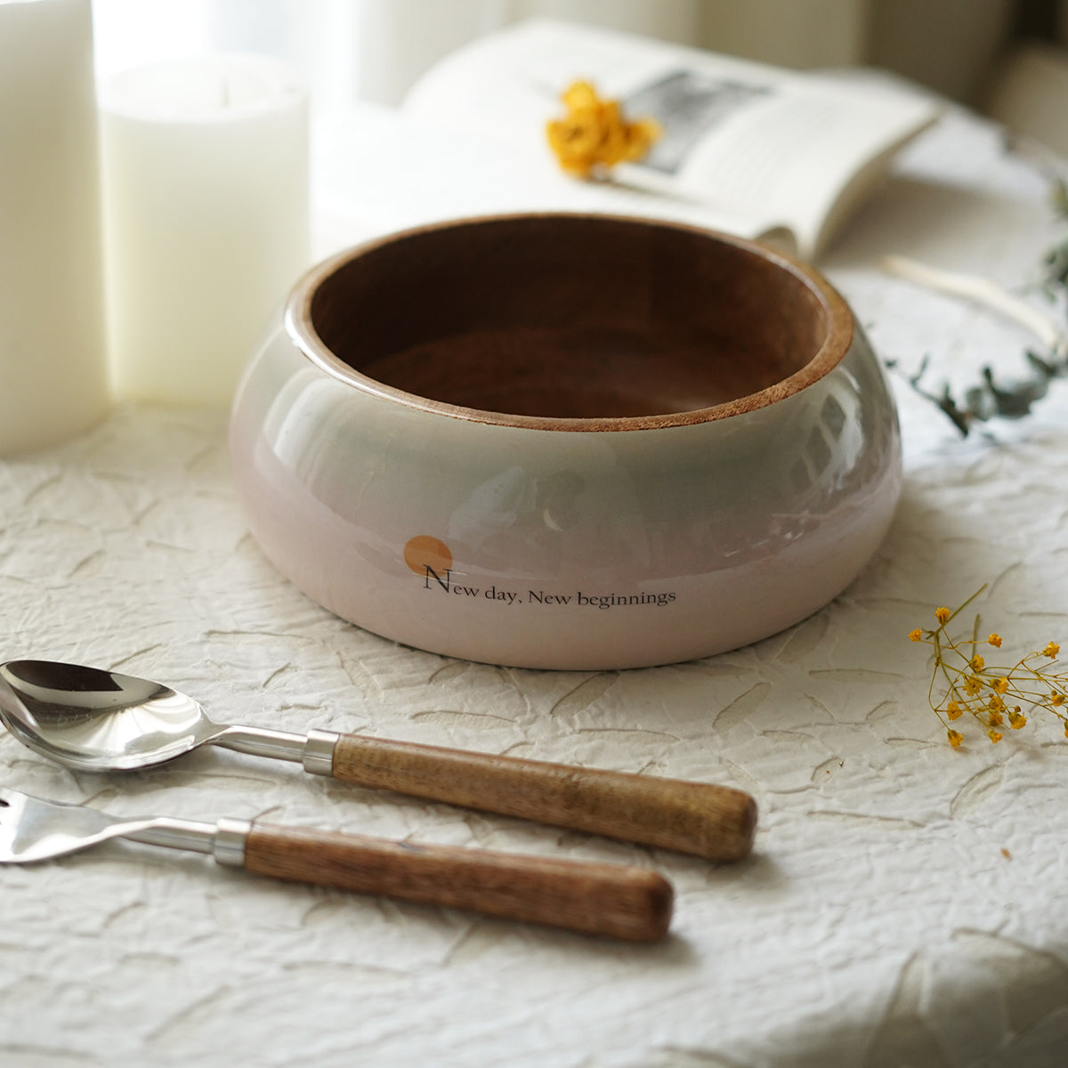 New Day Wooden Bowl