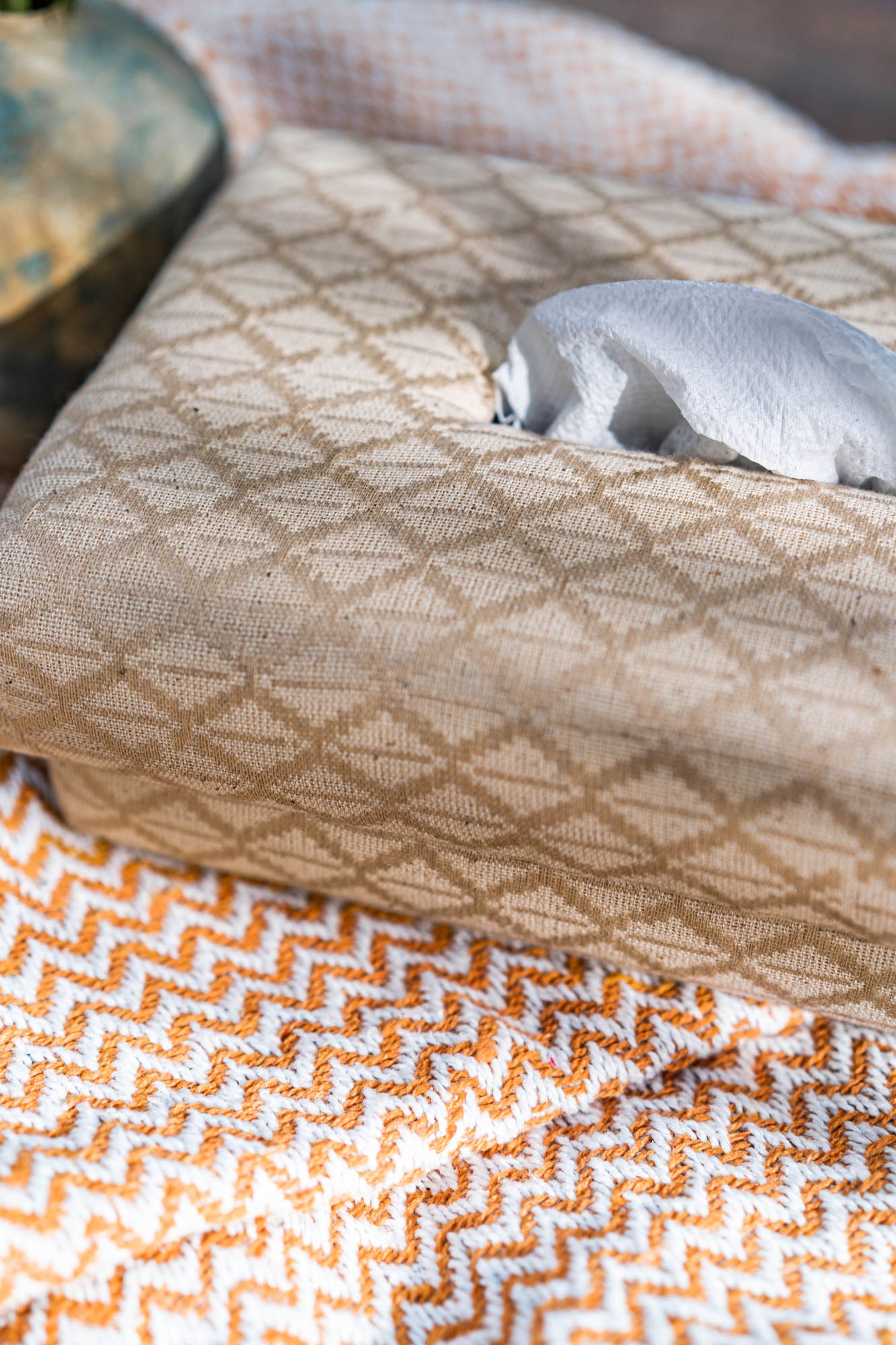 Ovation Hand Woven Khadi Cotton Tissue Box