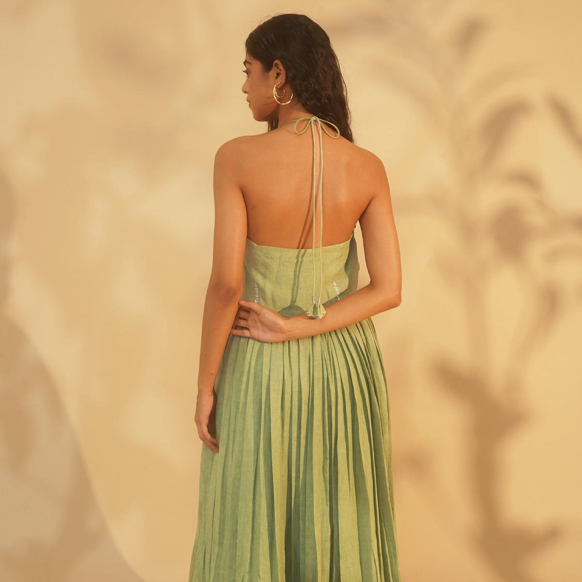 Titli Halter Dress - Sage Green