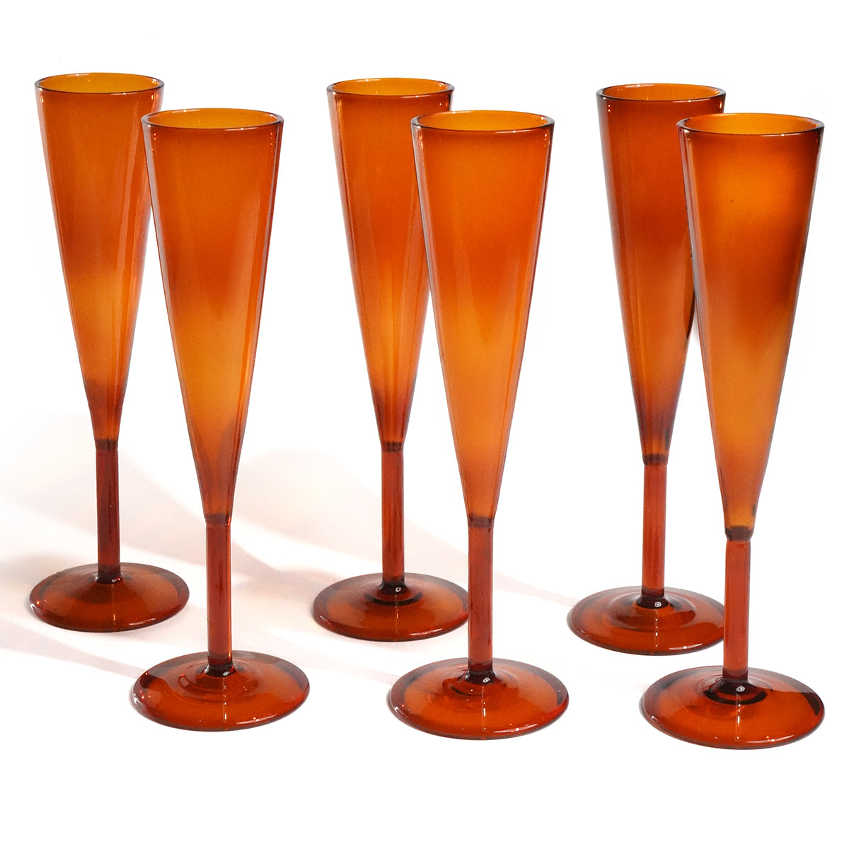Gleam Champagne Flute (Set of 6) - Amber