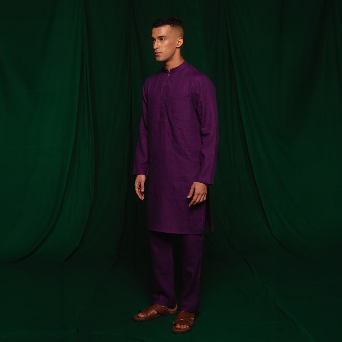 Violet Linen Men's Kurta Set