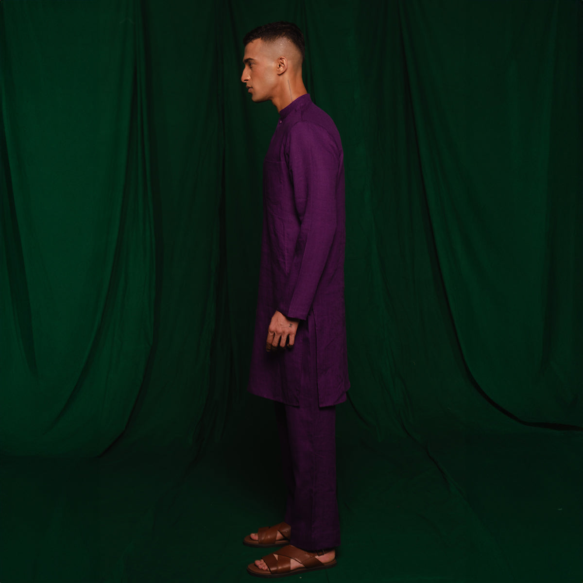 Violet Linen Men's Kurta Set