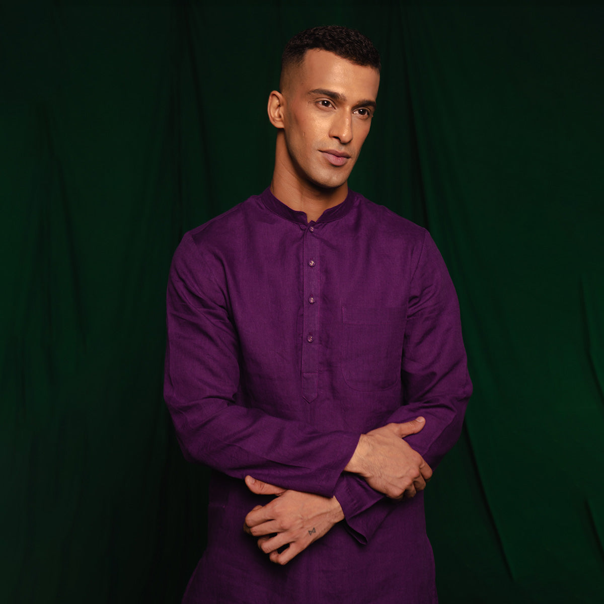 Violet Linen Men's Kurta Set