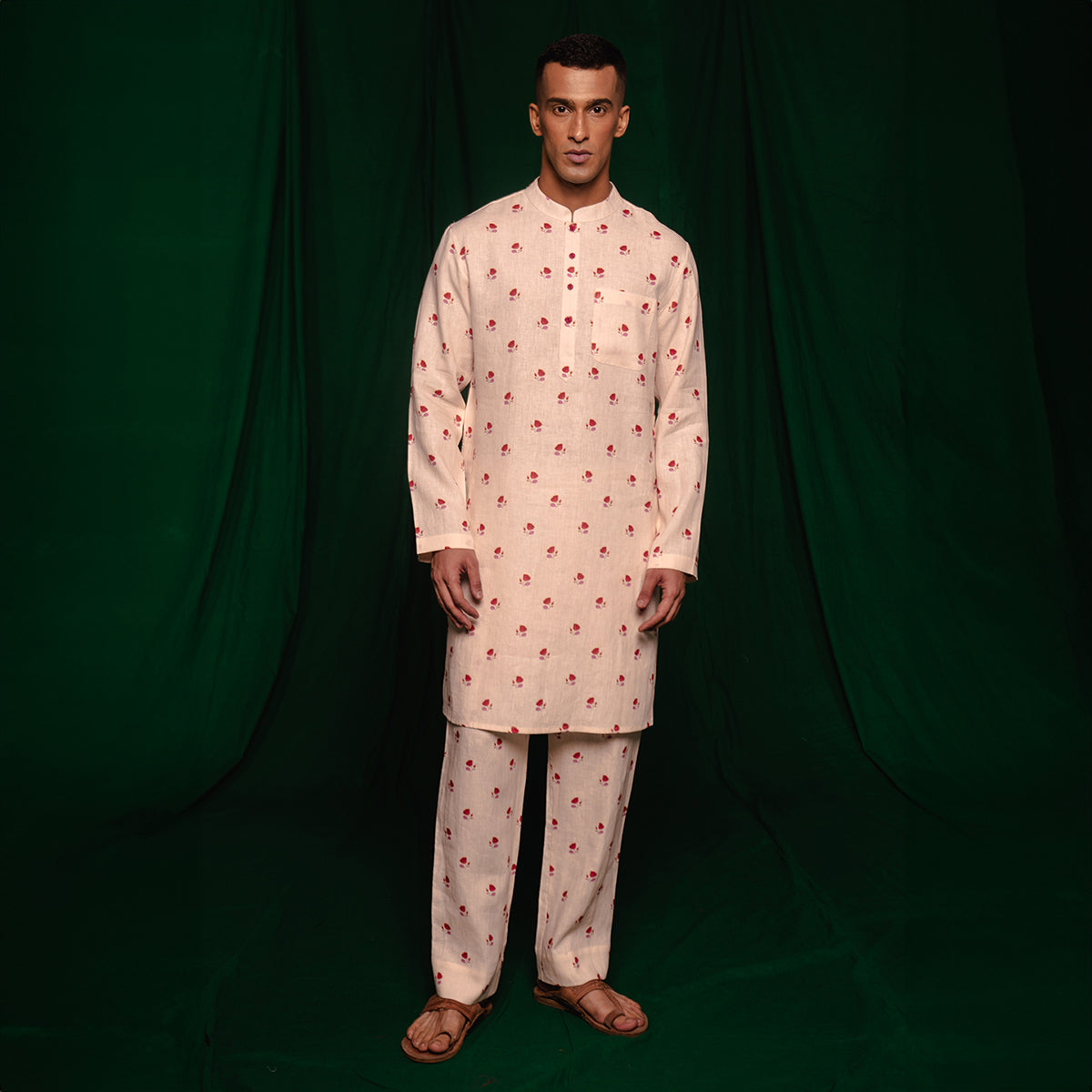 Wildflower Linen Men's Kurta Set