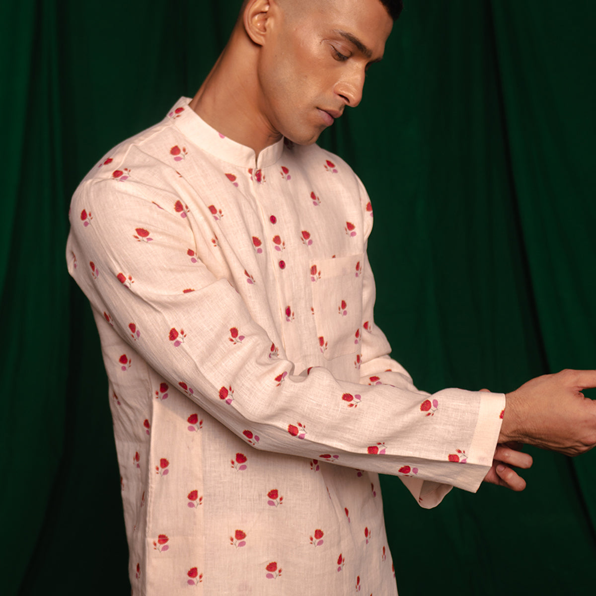 Wildflower Linen Men's Kurta Set