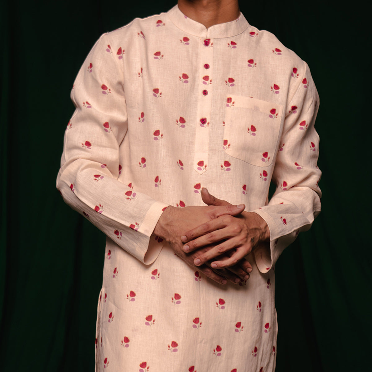 Wildflower Linen Men's Kurta Set