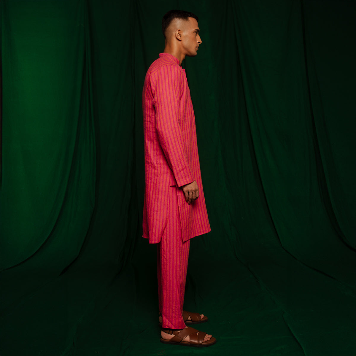 Coral Linen Men's Kurta Set