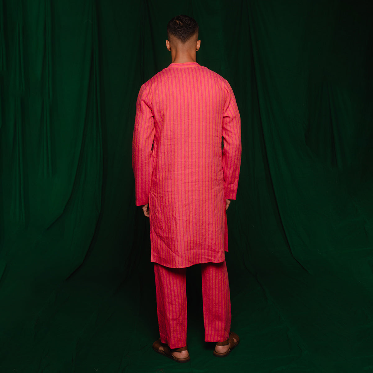 Coral Linen Men's Kurta Set