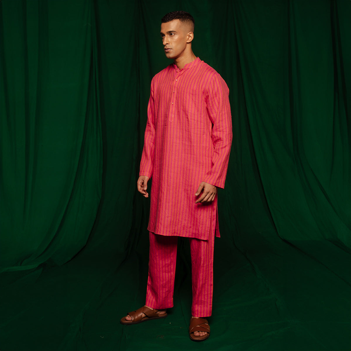 Coral Linen Men's Kurta Set