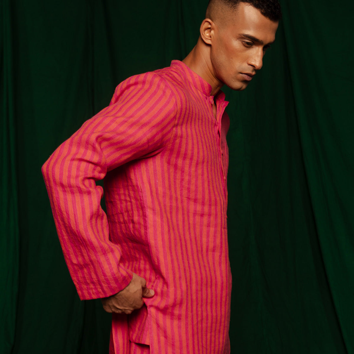 Coral Linen Men's Kurta Set