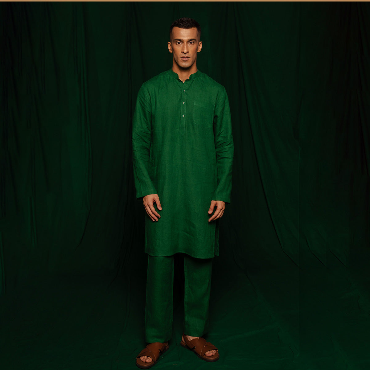 Panna Linen Men's Kurta Set