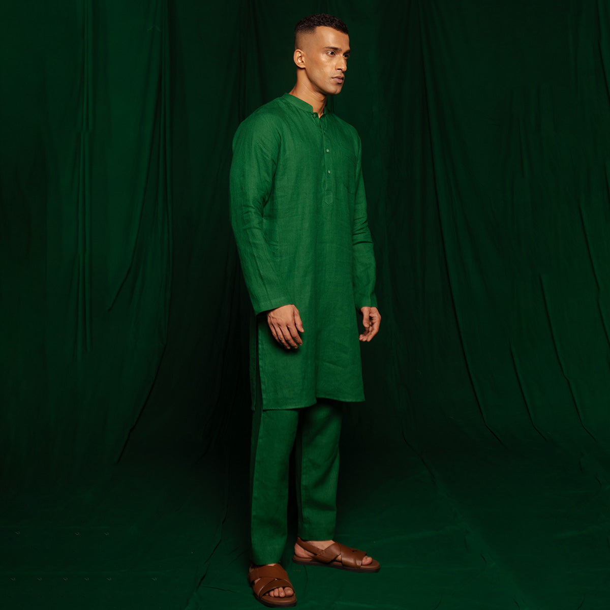 Panna Linen Men's Kurta Set