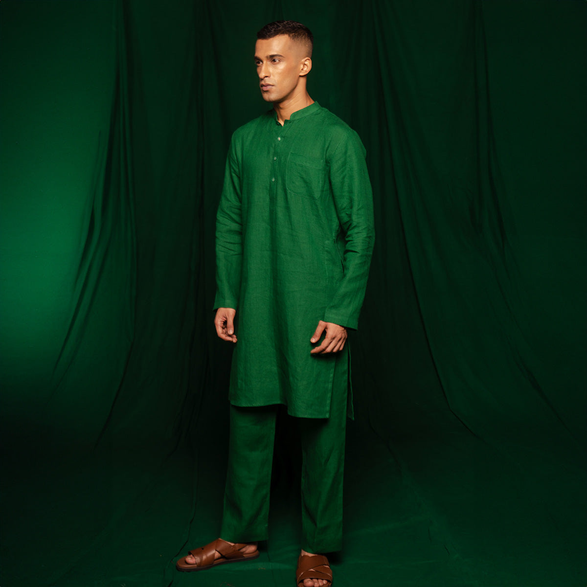 Panna Linen Men's Kurta Set