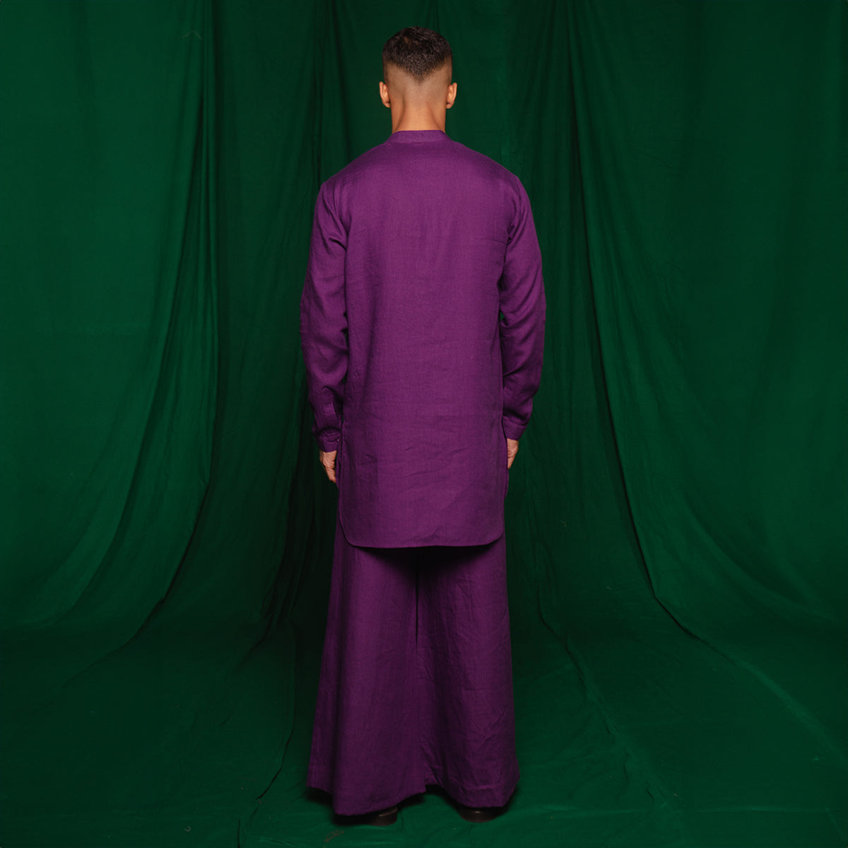 Violet Linen Saif Kurta Set