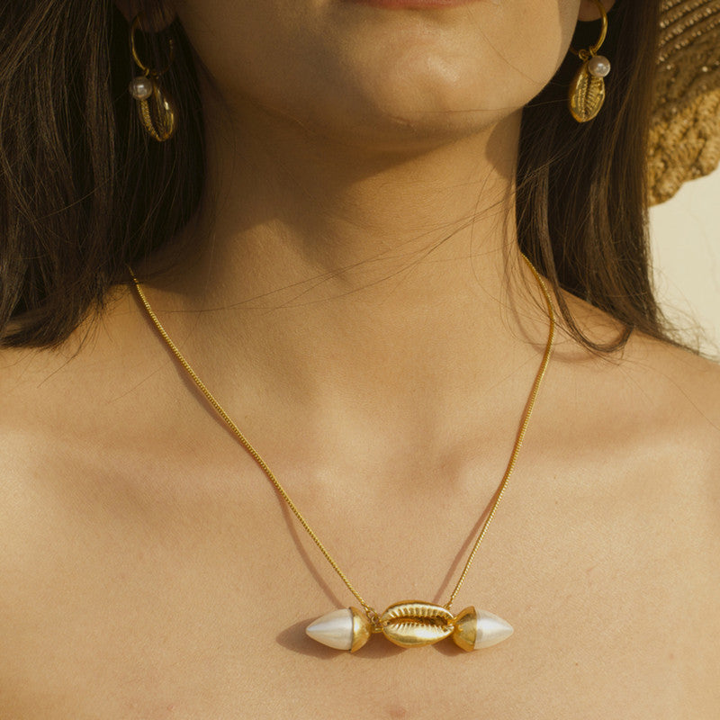 Cowrie Neckpiece | Gold Plated