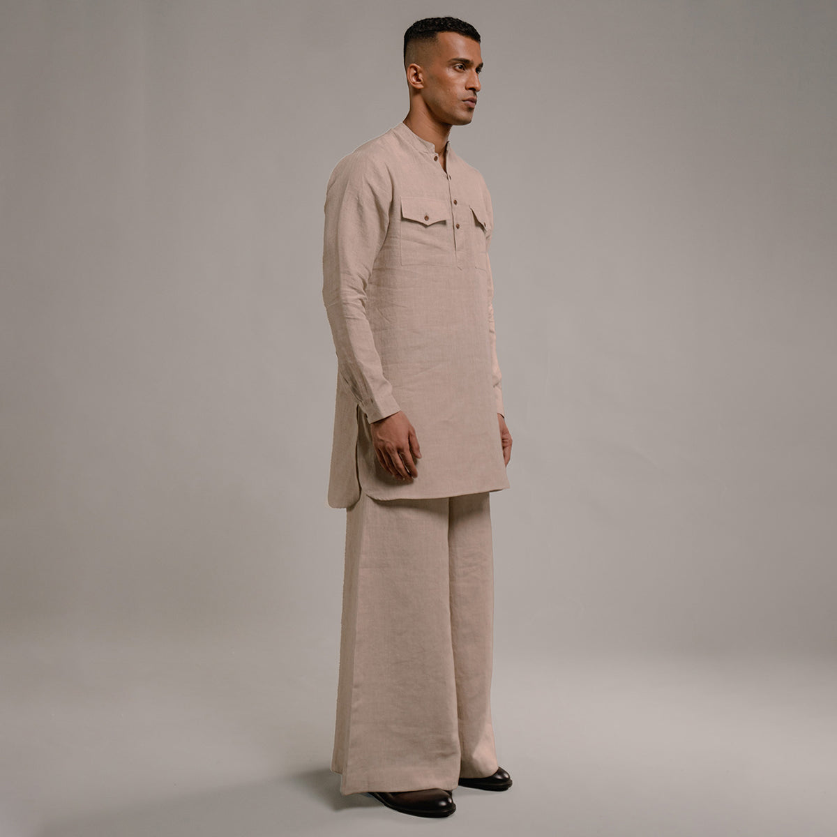 Undyed Linen Men's Saif Kurta Set