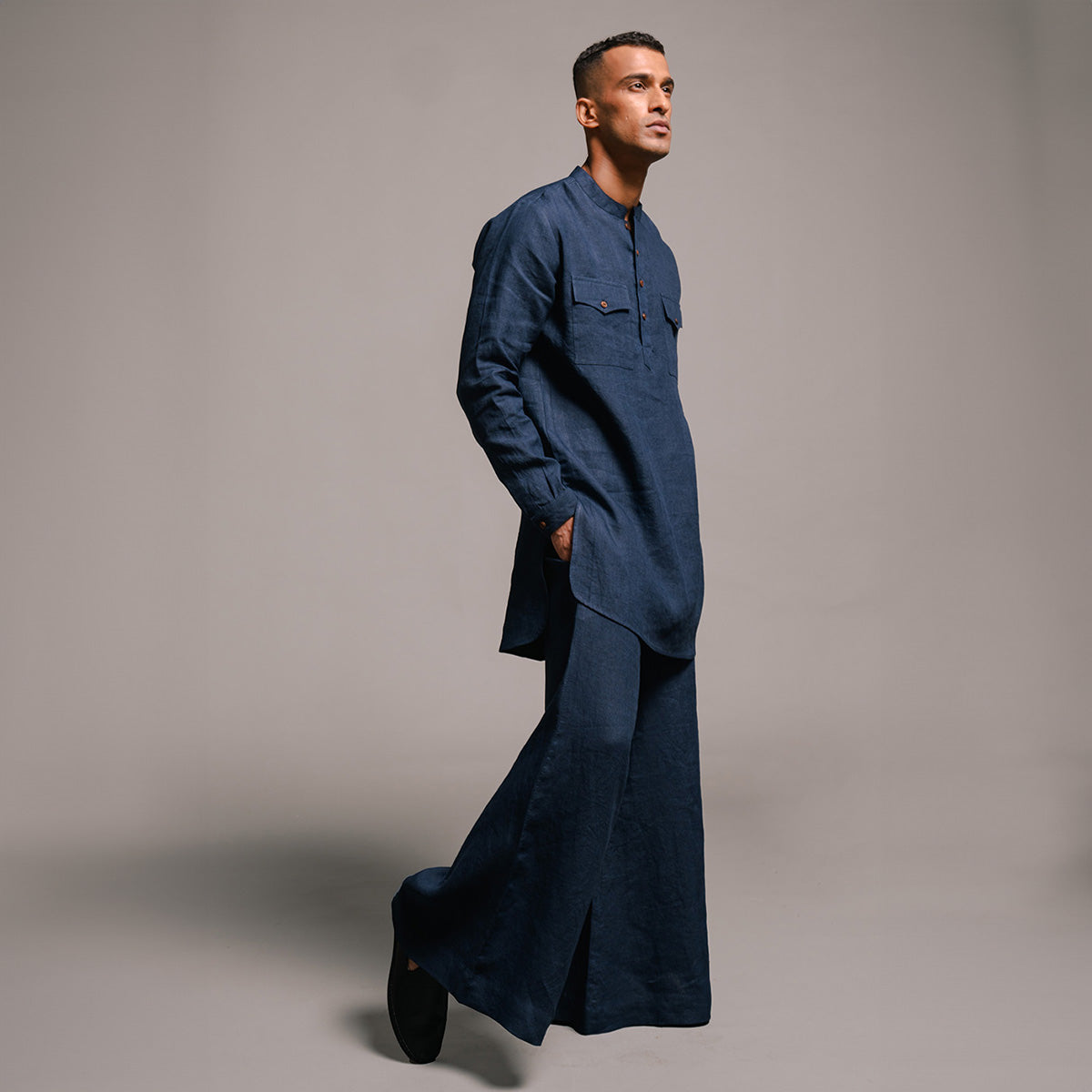 Indigo Linen Men's Saif Kurta Set