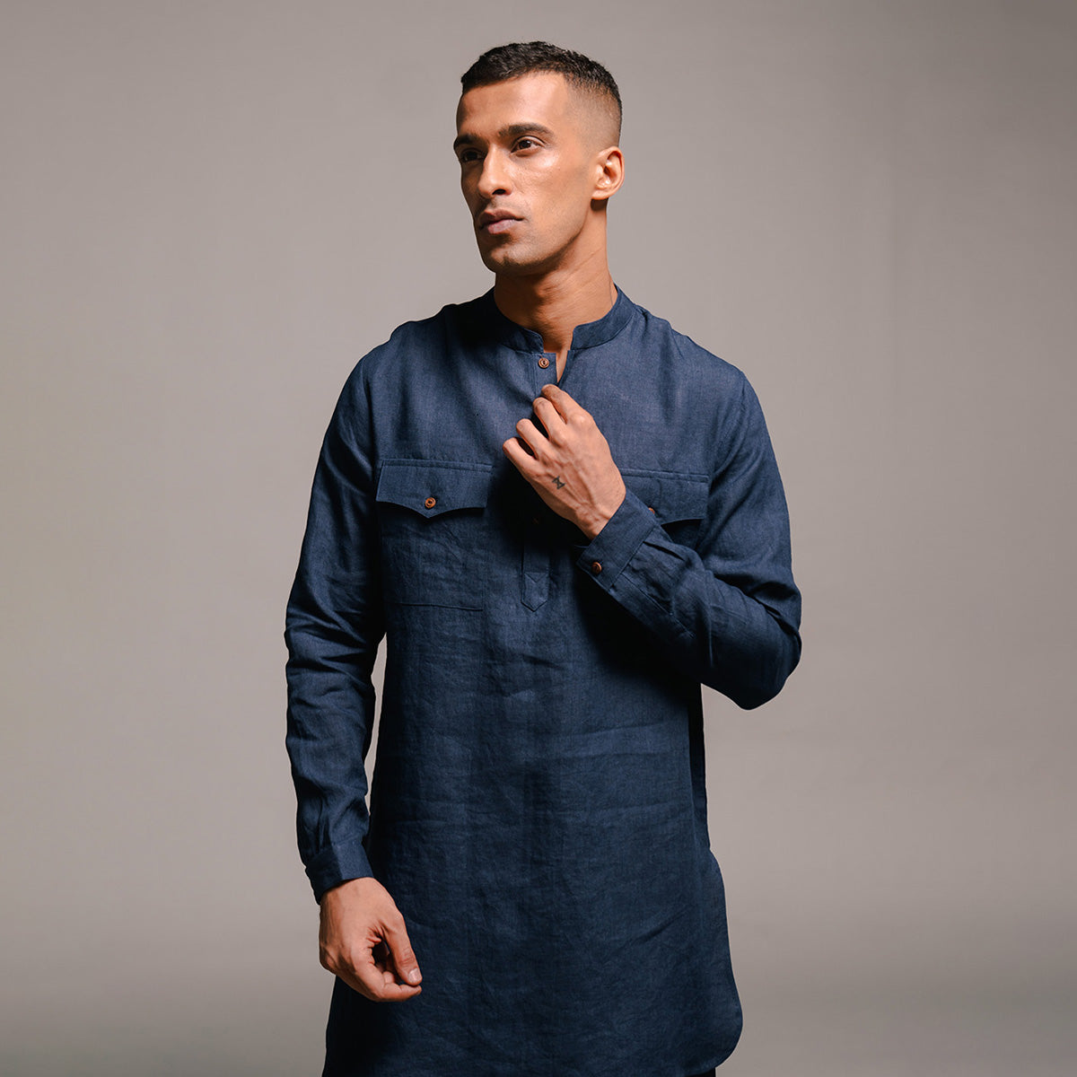 Indigo Linen Men's Saif Kurta Set