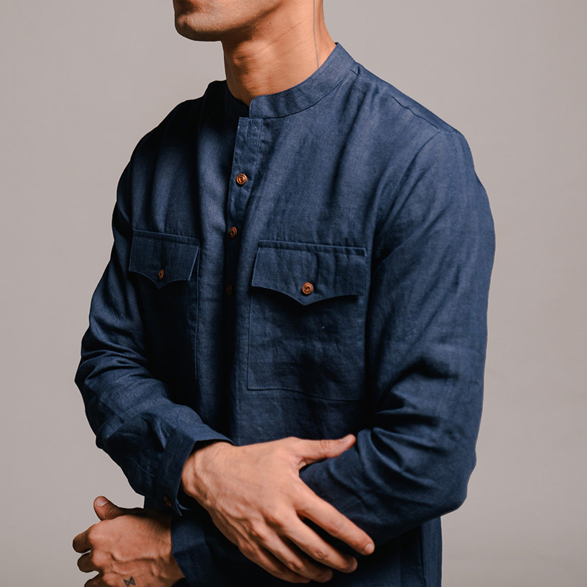 Indigo Linen Men's Saif Kurta Set