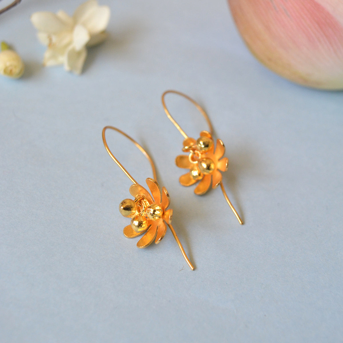 Gold Phool Earrings