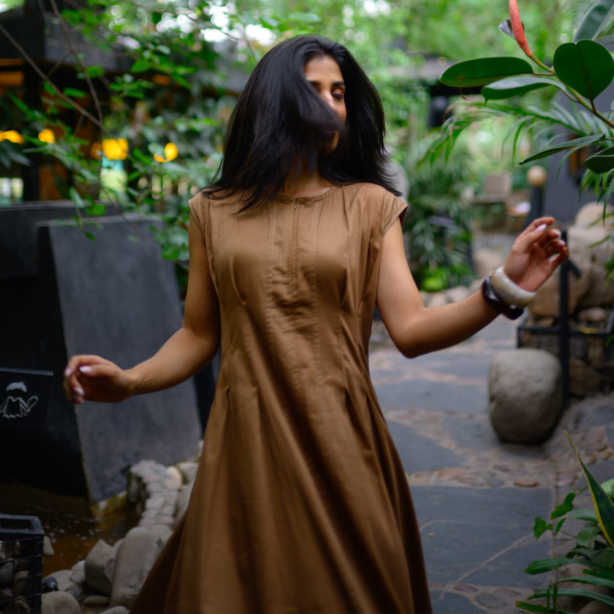 Olive Daybreak Zipper Maxi Dress