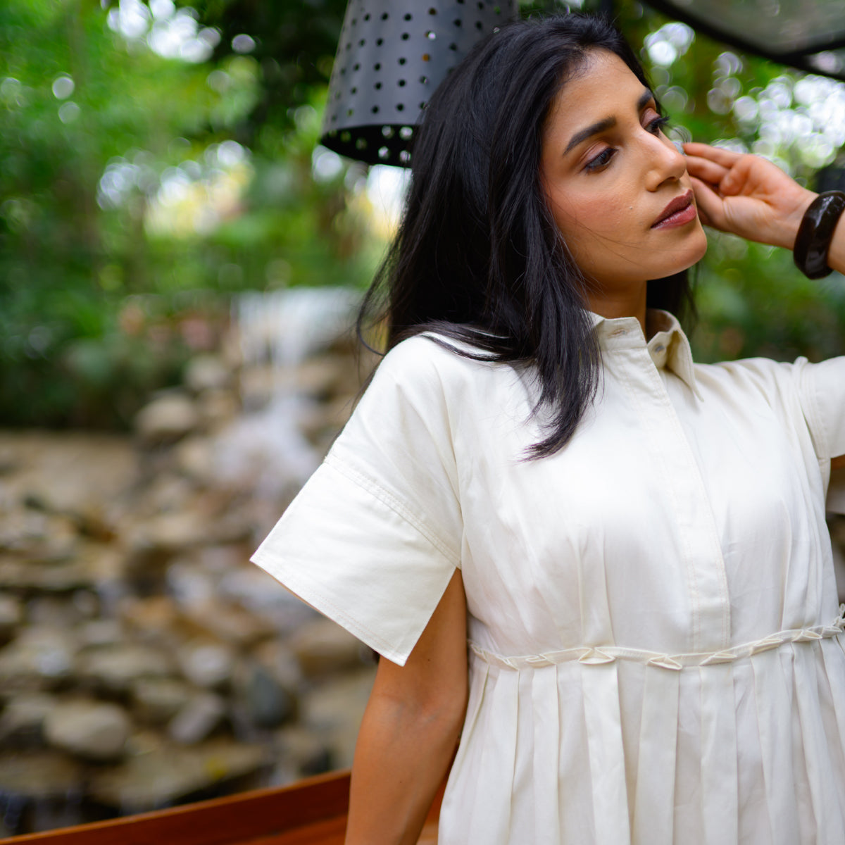 Cloud White Sunstep Short Dress
