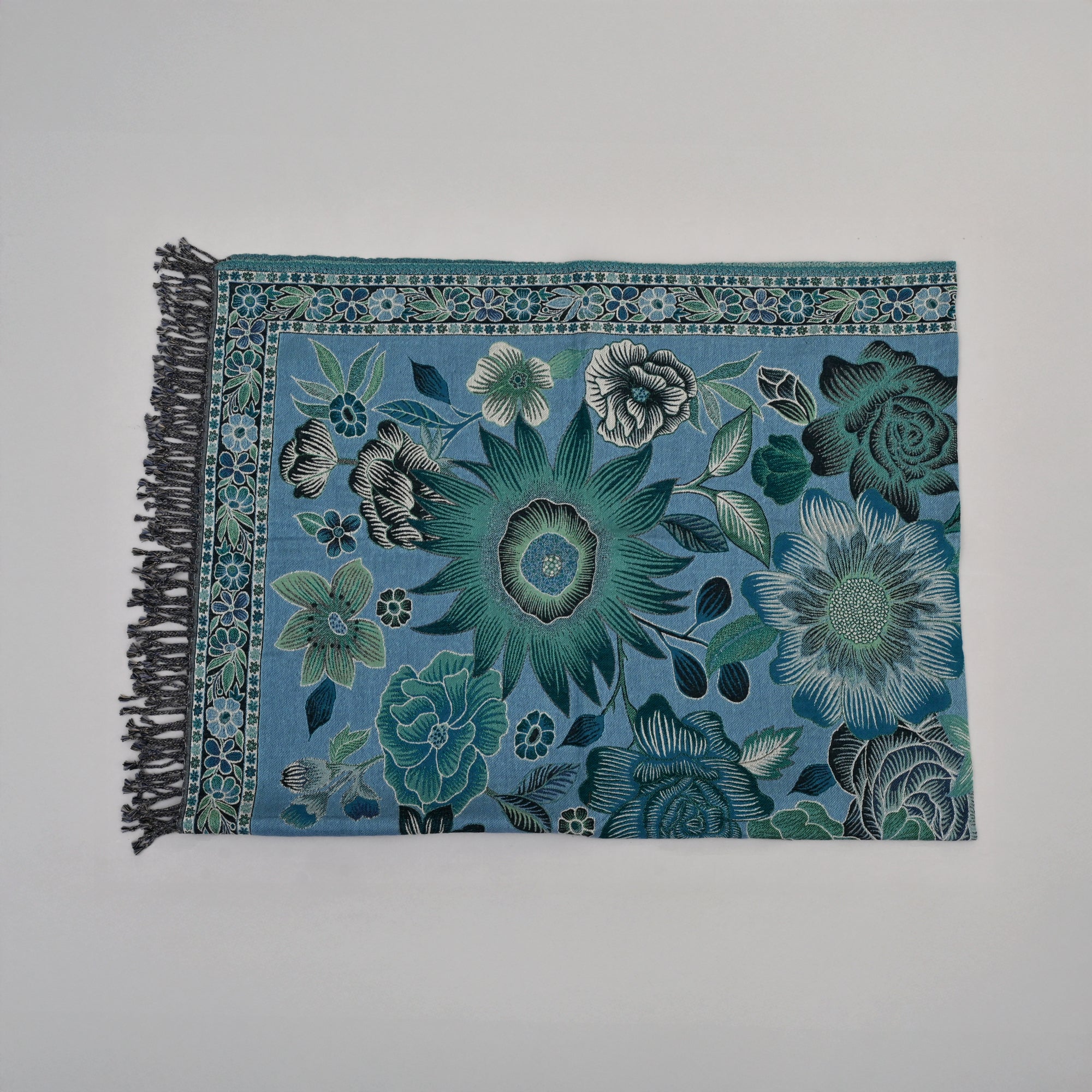 The Vintage Azure Garden Throw
