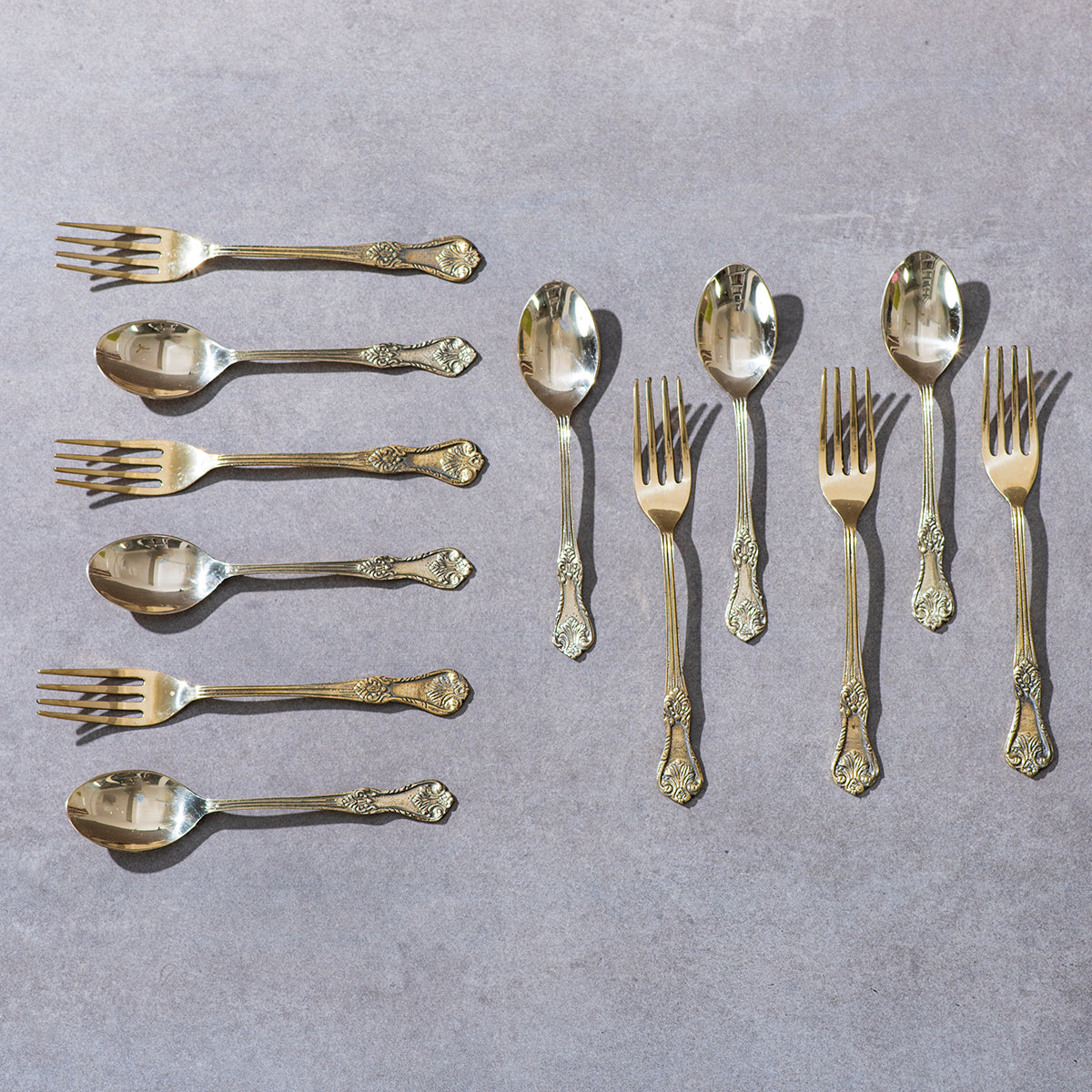 Gift Box of Cutlery (Engraved Brass Forks & Spoons)