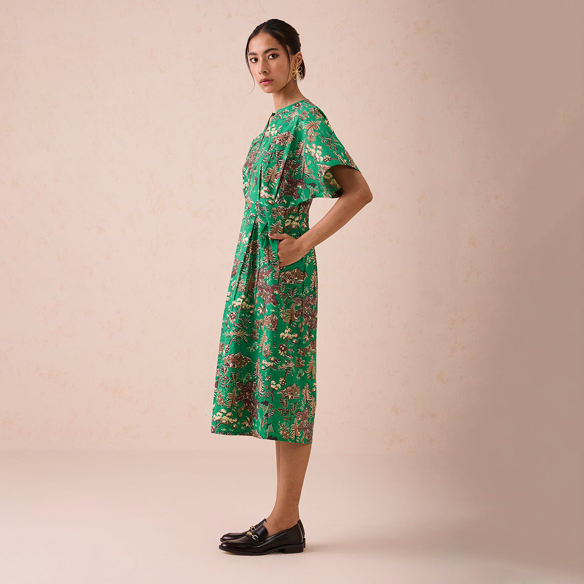 Green Fields Organic Cotton Midi Dress