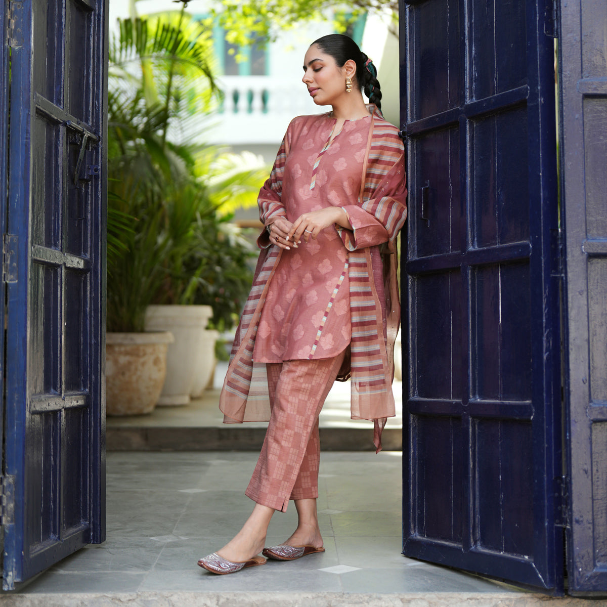 Rysa Kurta Set | Peach