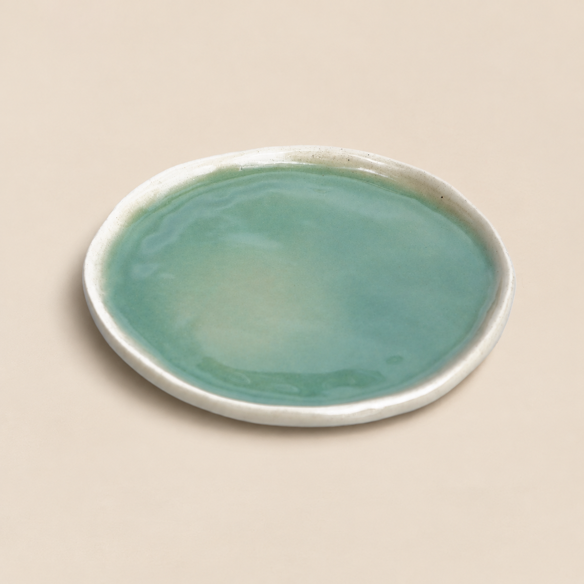 Bloom Plate - Green & Ivory