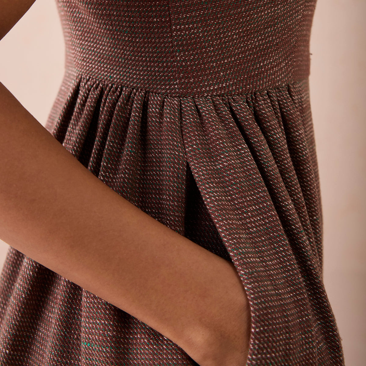 Hazel Sun Handspun Handwoven Organic Cotton Pleated Mini Dress