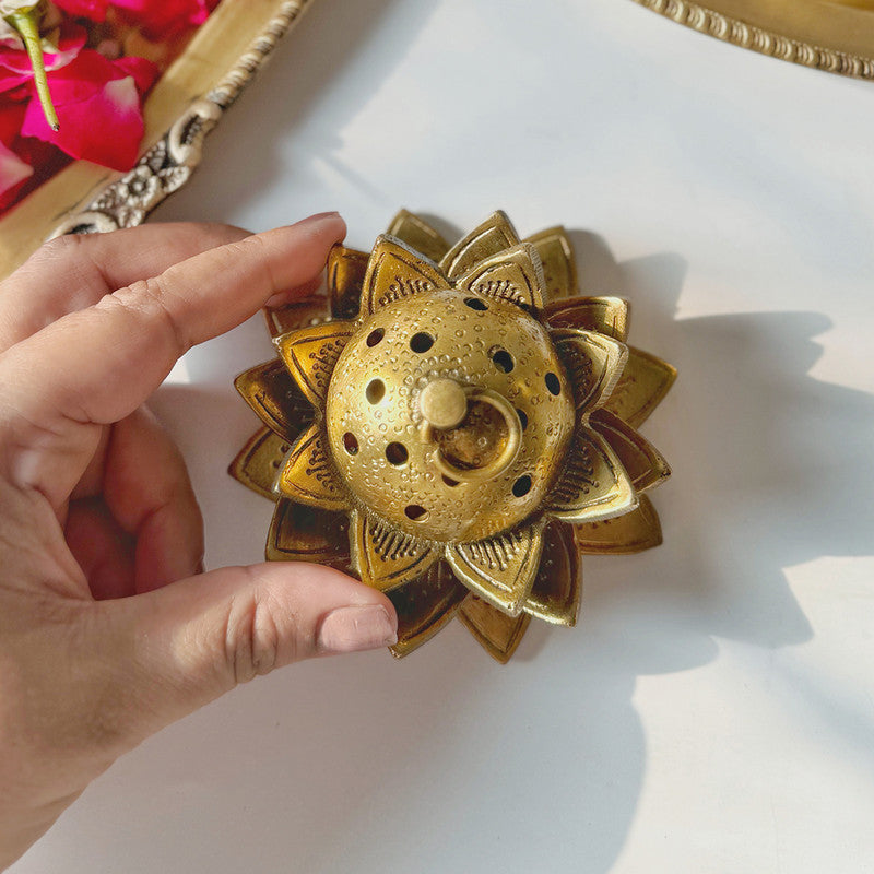 Lotus Brass Dhoop Daani | 1.5 Inch