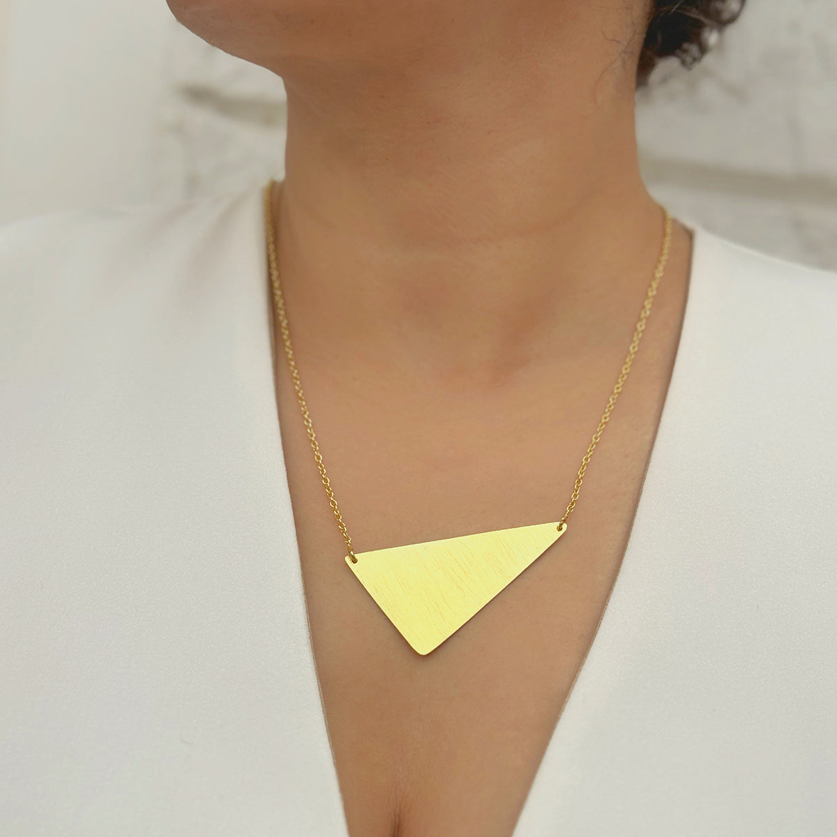 Angular Brass Necklace