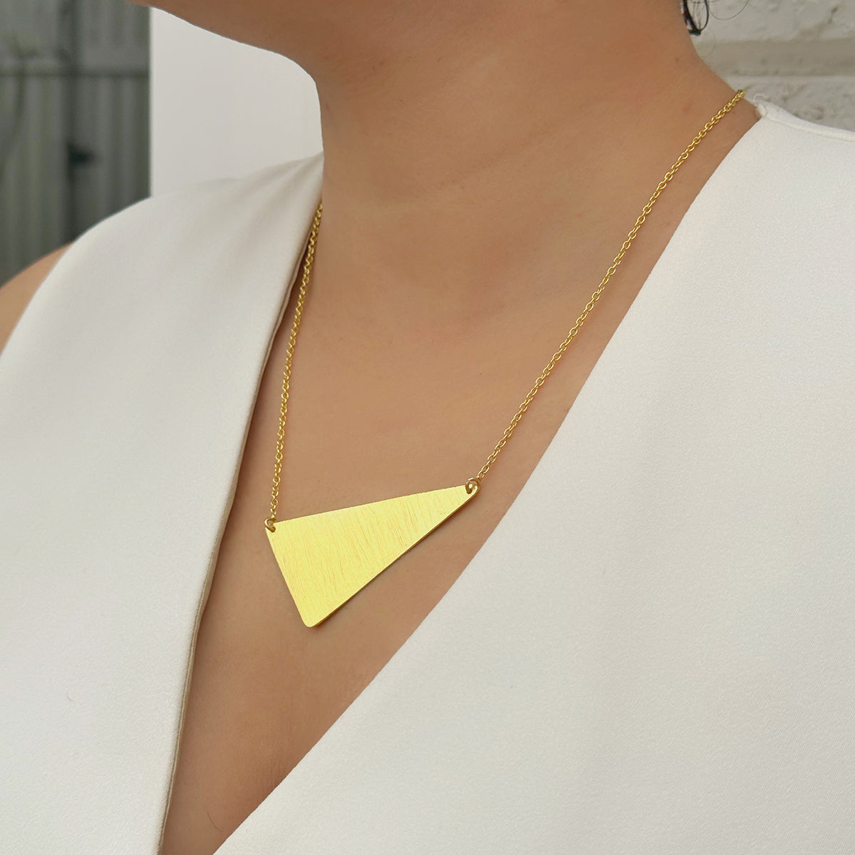 Angular Brass Necklace