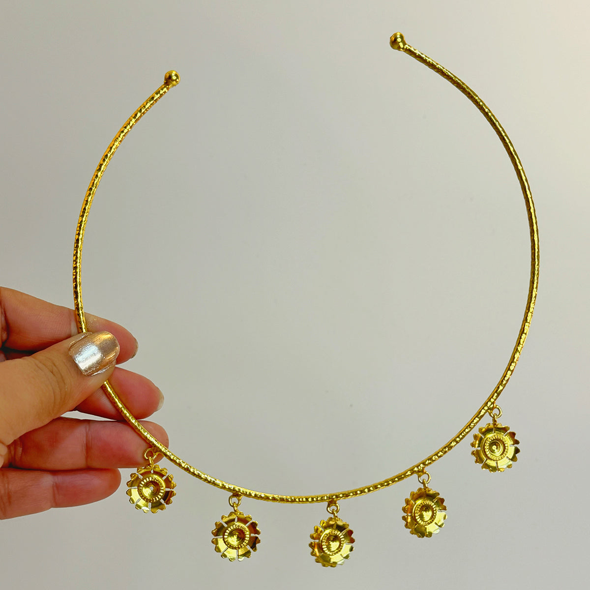 5 Jewels Brass Neckpiece