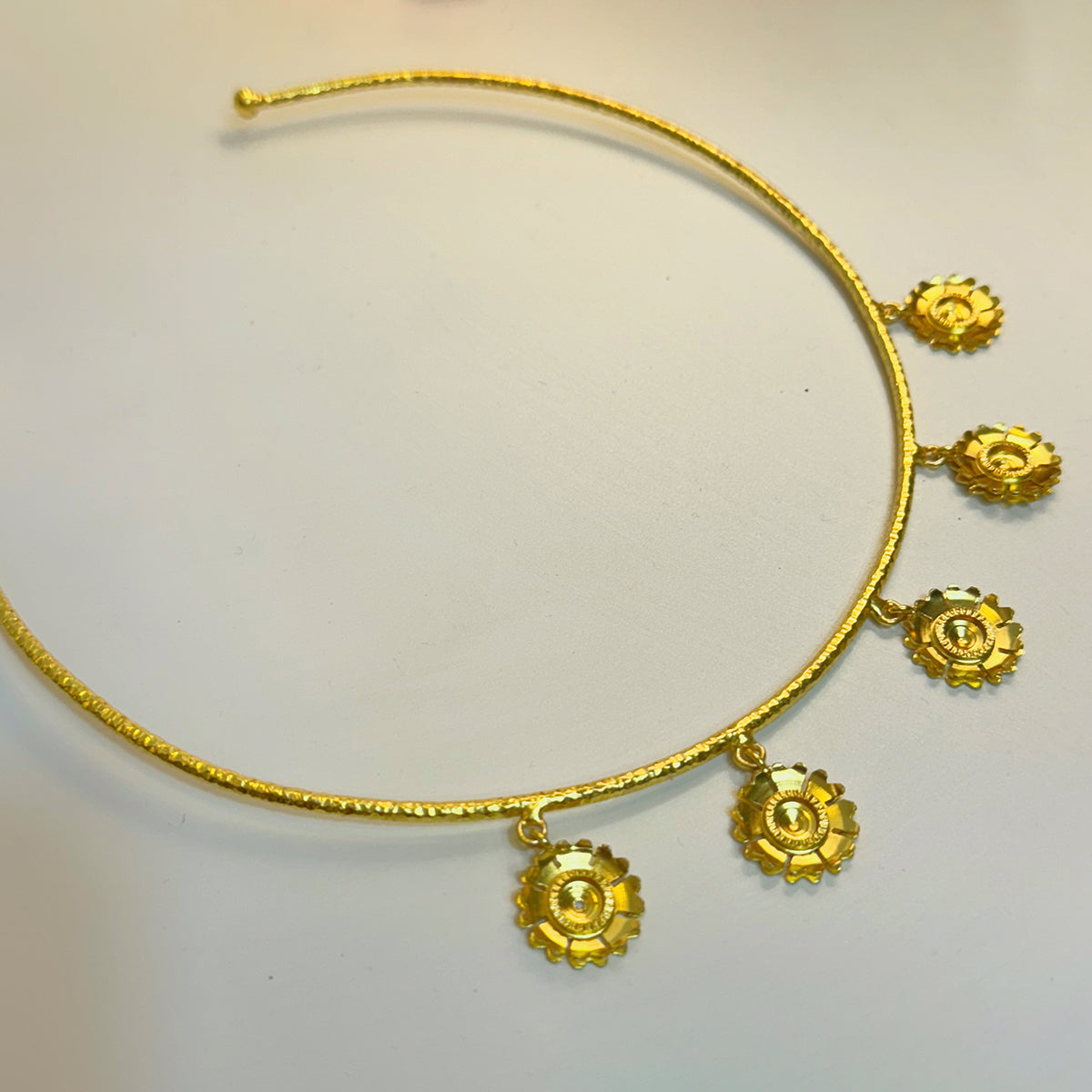 5 Jewels Brass Neckpiece