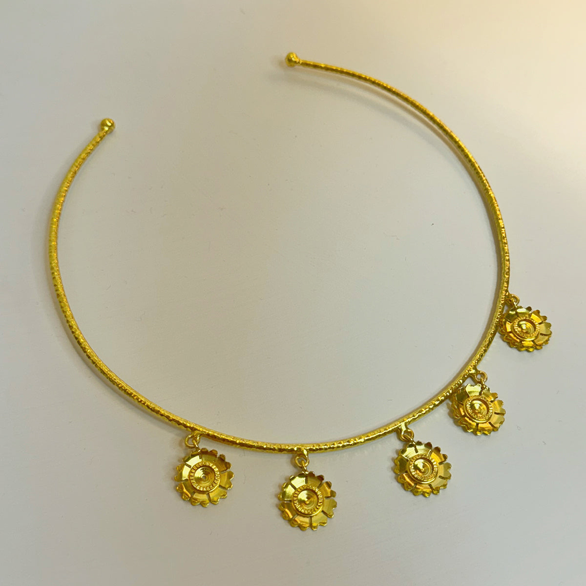 5 Jewels Brass Neckpiece