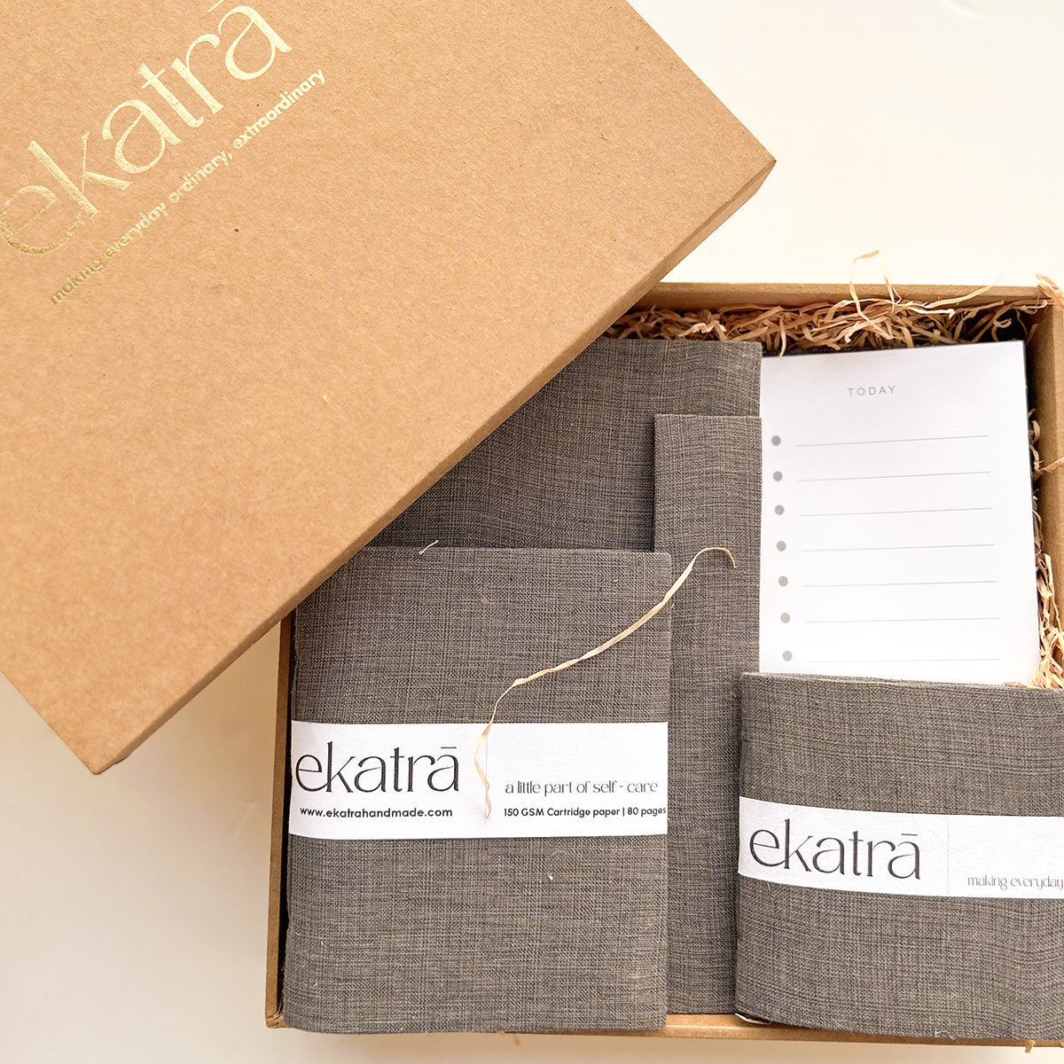 Stationery Loaded Gift hamper personalized by Ekatra Loaded Gift Box - Solid Grey