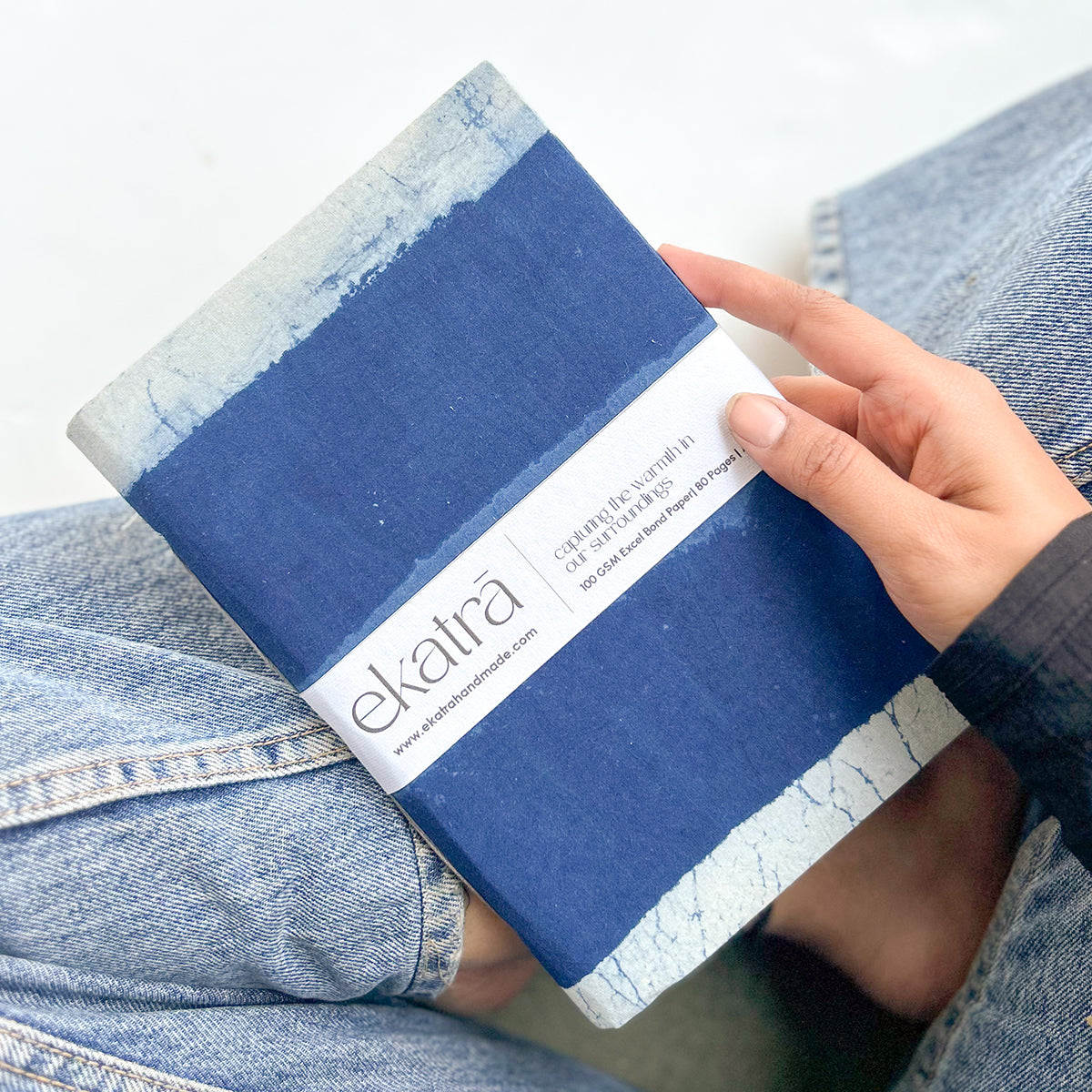 Unruled 100 GSM paper Journal by Ekatra - Indigo stripes