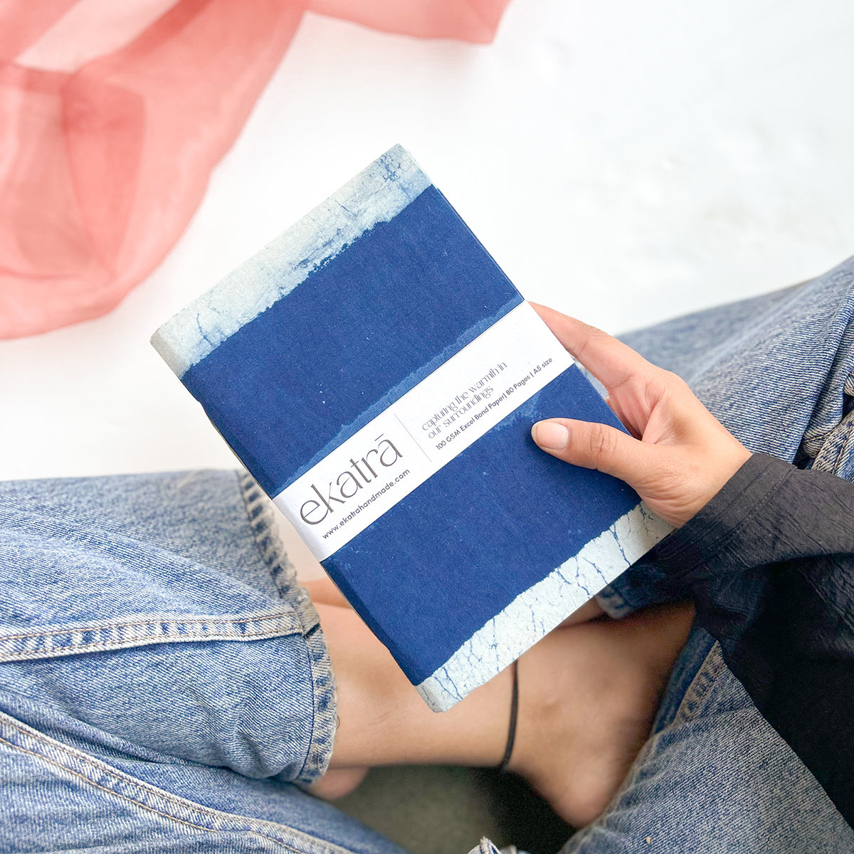 Unruled 100 GSM paper Journal by Ekatra - Indigo stripes