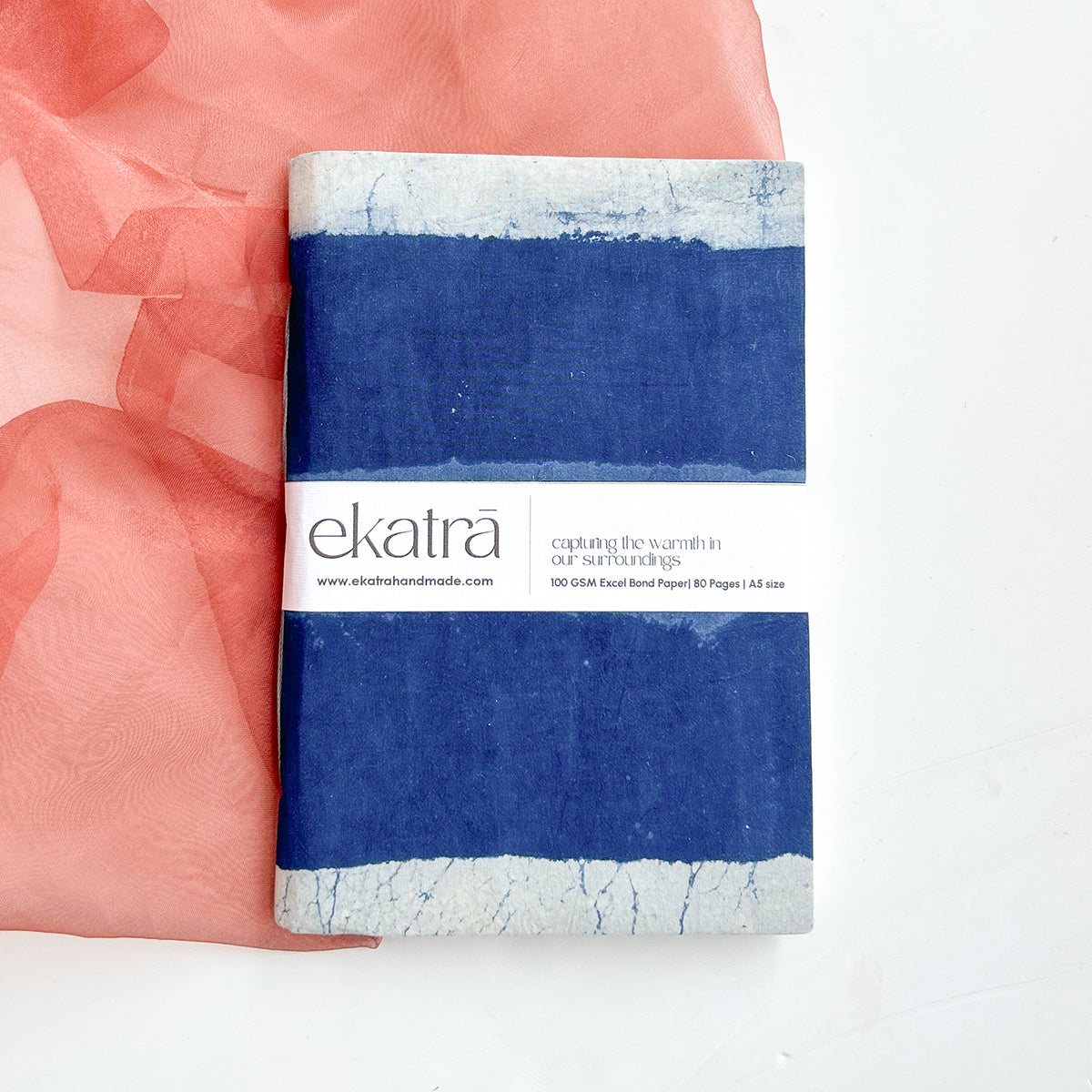 Unruled 100 GSM paper Journal by Ekatra - Indigo stripes