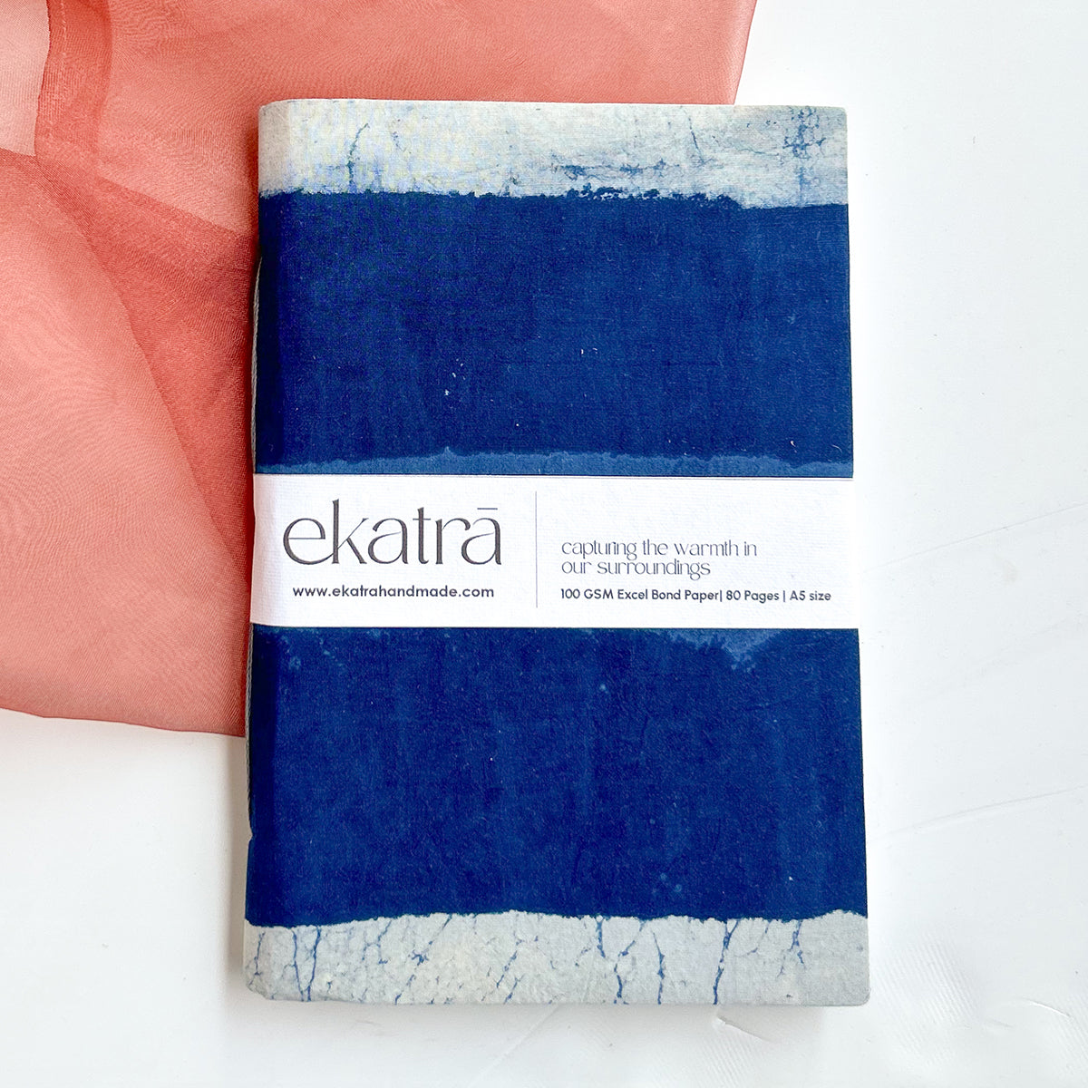 Unruled 100 GSM paper Journal by Ekatra - Indigo stripes