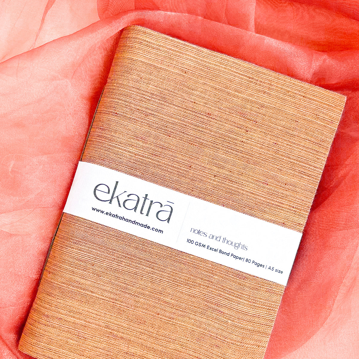 Handcrafted Sustainable A5 Unruled 100 GSM paper Journal by Ekatra - Solid beige