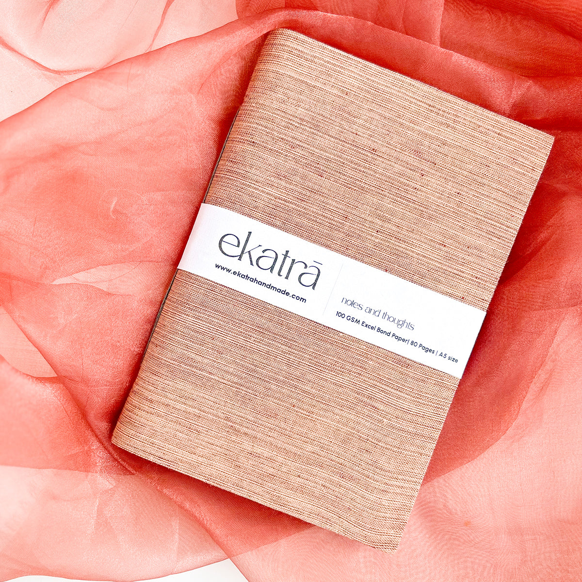 Handcrafted Sustainable A5 Unruled 100 GSM paper Journal by Ekatra - Solid beige