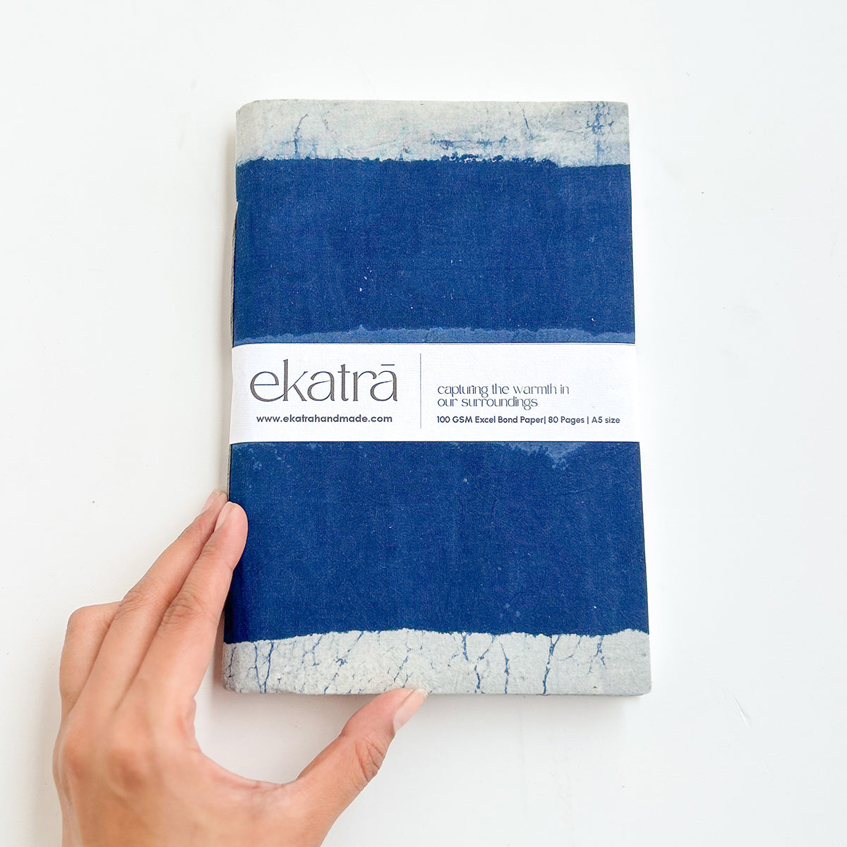 Unruled 100 GSM paper Journal by Ekatra - Indigo stripes