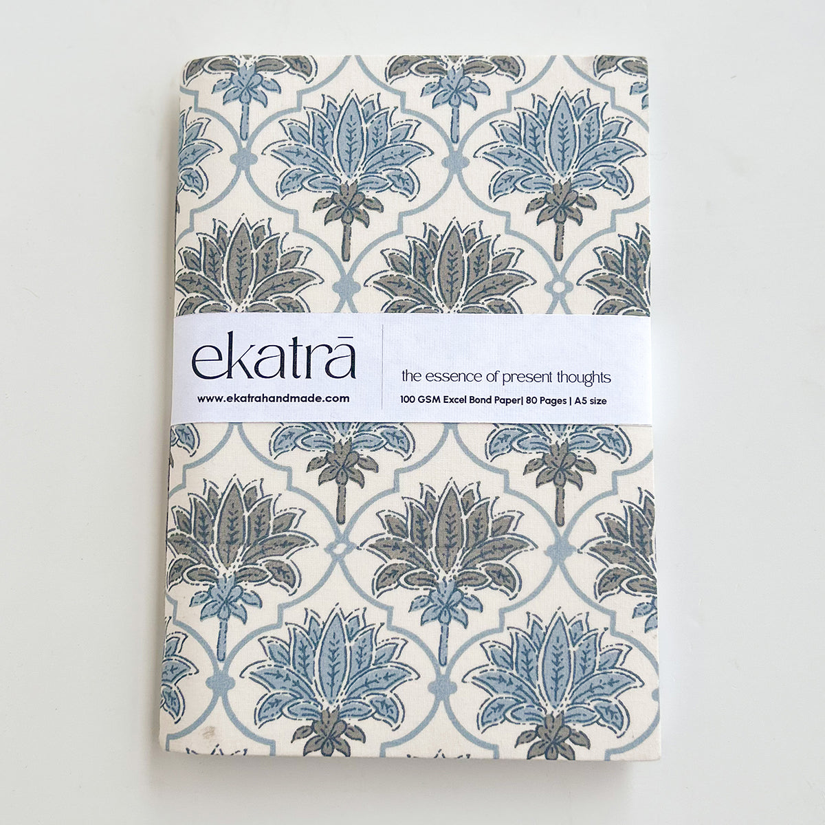 Handcrafted Sustainable A5 Unruled 100 GSM paper Journal by Ekatra - Elephant motif