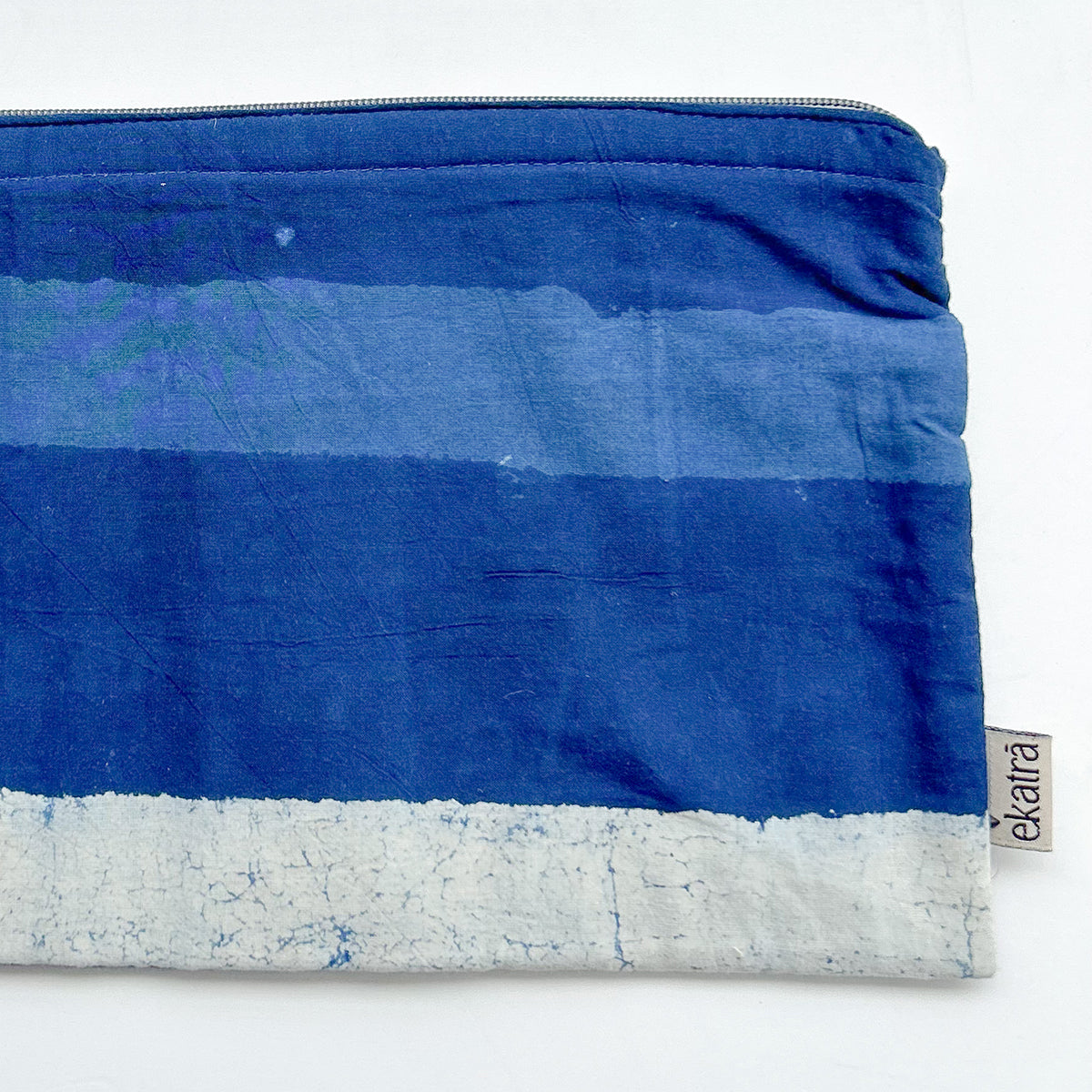 Sustainable Cotton Travel Pouch/Organizer by Ekatra - Indigo Stripes