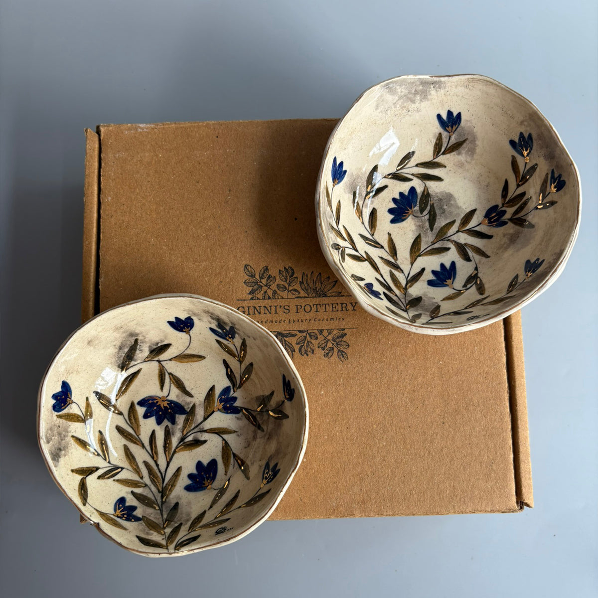 Mughal Tapas Bowls Blue & Green - Blue & Green Set Of 2